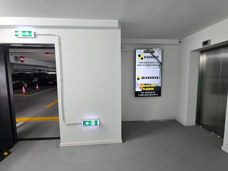 Reteaua Digitala DOOH Indoor - Olimpia Parking parter – Parcare Aeroportul Otopeni